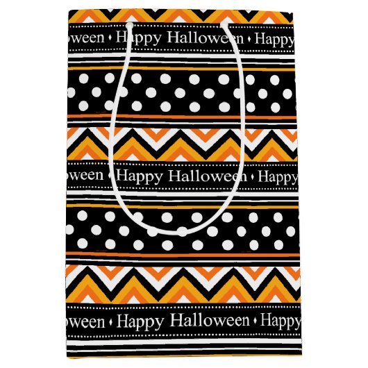 Sac Cadeau Moyen Happy Halloween Motif moderne (Devant)