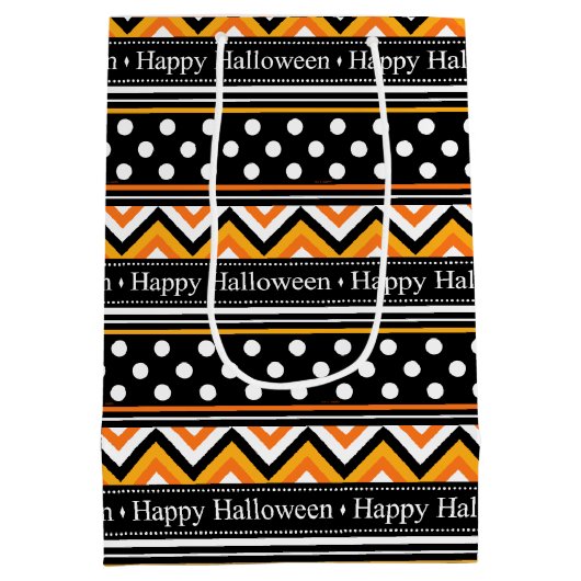 Sac Cadeau Moyen Happy Halloween Motif moderne (Dos)