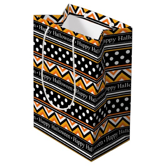 Sac Cadeau Moyen Happy Halloween Motif moderne (Dos Angle)