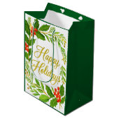 Sac Cadeau Moyen 'Happy Holidays' Gift Bag (Devant Angle)