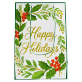 Sac Cadeau Moyen 'Happy Holidays' Gift Bag (Dos)