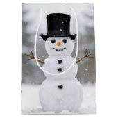 Sac Cadeau Moyen Happy Holidays Snowman Wearing a Top Hat (Devant)