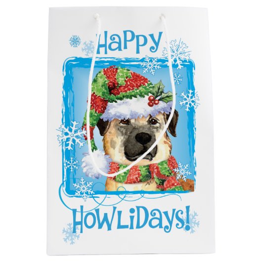 Sac Cadeau Moyen Happy Howlidays Anatolian Shepherd Medium Cadeau S (Devant)