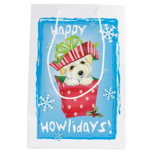 Sac Cadeau Moyen Happy Howlidays Coton (Dos)
