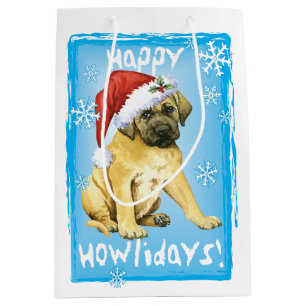 Sac Cadeau Moyen Happy Howlidays Mastiff