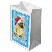 Sac Cadeau Moyen Happy Howlidays Mastiff (Devant Angle)
