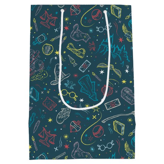 Sac Cadeau Moyen HARRY POTTER™ Artifacts Line Art Pattern (Dos)