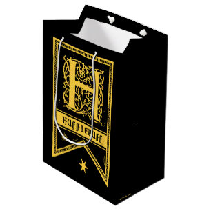 Sac Cadeau Moyen Harry Potter Bannière Monogramme Hufflepuff