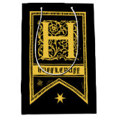 Sac Cadeau Moyen Harry Potter | Bannière Monogramme Hufflepuff (Devant)
