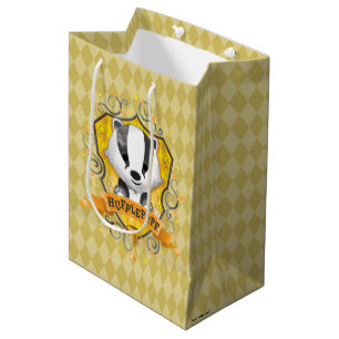 Sac Cadeau Moyen Harry Potter Charme HUFFLEPUFF™ Crest