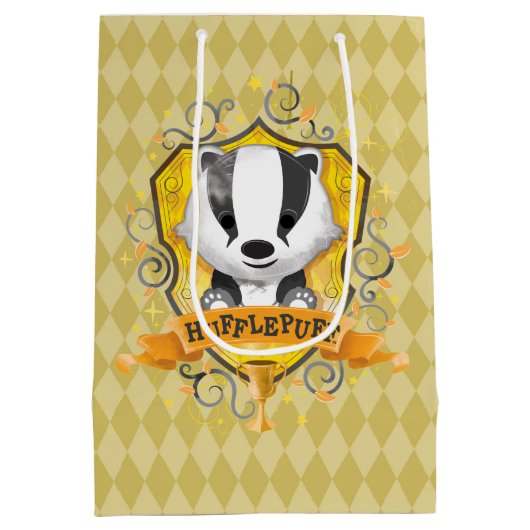 Sac Cadeau Moyen Harry Potter | Charme HUFFLEPUFF™ Crest (Dos)