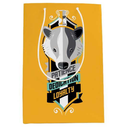 Sac Cadeau Moyen Harry Potter | HUFFLEPUFF™ House Traits Sigil (Devant)