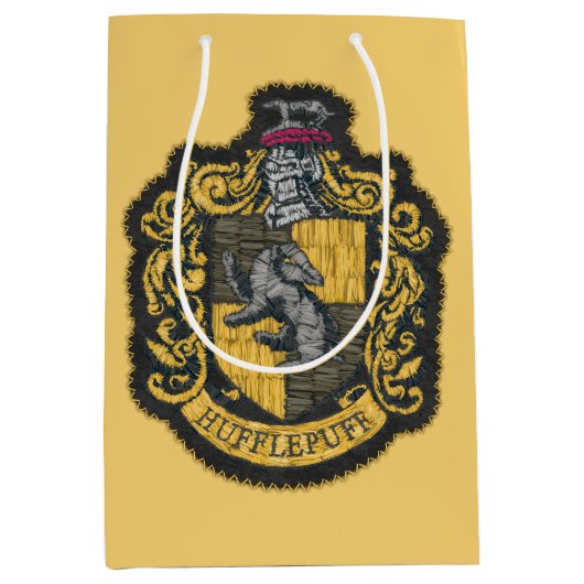 Sac Cadeau Moyen Harry Potter | Patch de crête de Hufflepuff (Devant)