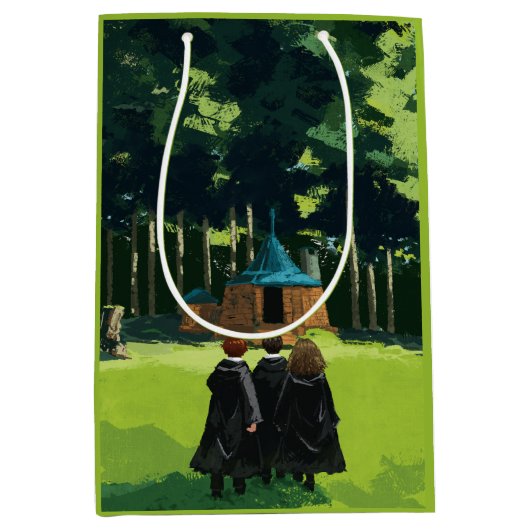 Sac Cadeau Moyen HARRY POTTER™, Ron, & Hermione à Hagrid's Hut (Devant)