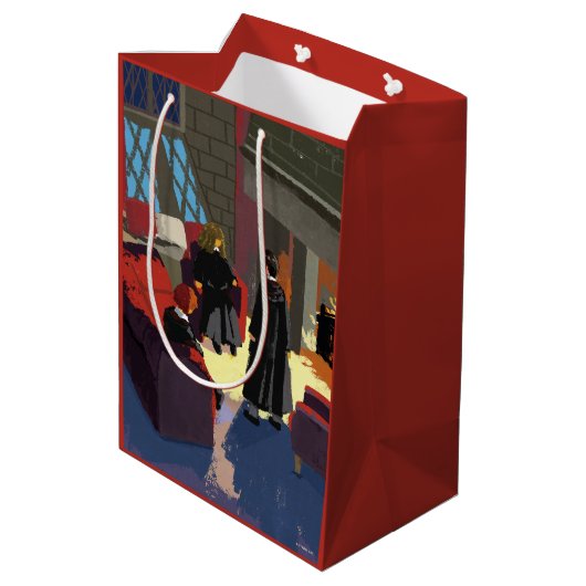 Sac Cadeau Moyen HARRY POTTER™, Ron & Hermione dans la salle commun (Dos Angle)