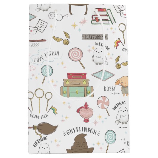 Sac Cadeau Moyen HARRY POTTER™ Tiny Magic Pattern (Devant)