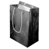 Sac Cadeau Moyen Haunted Halloween Sky avec Ravens Party Favor Box (Devant Angle)