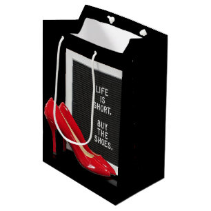 Sac Cadeau Moyen Haut talons rouges avec signe