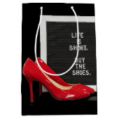 Sac Cadeau Moyen Haut talons rouges avec signe (Devant)