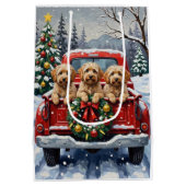 Sac Cadeau Moyen Havanese Christmas Red Truck Holiday (Dos)