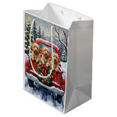 Sac Cadeau Moyen Havanese Christmas Red Truck Holiday (Dos Angle)