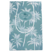 Sac Cadeau Moyen Hawaiian Palm Tree Silhouette Motif Turquoise ID10 (Devant)