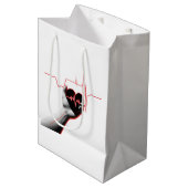 Sac Cadeau Moyen Heartbeat Love Design – Hand Holding Heart (Devant Angle)
