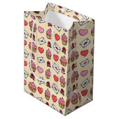 Sac Cadeau Moyen Hearts and Cupcakes Wrapping Paper (Devant Angle)