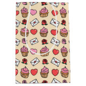 Sac Cadeau Moyen Hearts and Cupcakes Wrapping Paper (Devant)