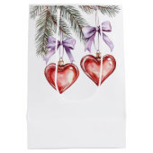 Sac Cadeau Moyen Hearts Trees Red Purple Bows Christmas (Dos)