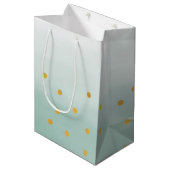 Sac Cadeau Moyen Hello Gold Mint Confetti Ombre (Devant Angle)