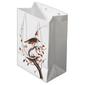 Sac Cadeau Moyen Hermite Grive Audubon Oiseau aux baies rouges (Devant Angle)