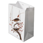 Sac Cadeau Moyen Hermite Grive Audubon Oiseau aux baies rouges (Dos Angle)