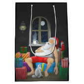 Sac Cadeau Moyen Heure du café du Père Noël (Dos)