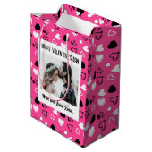 Sac Cadeau Moyen Heureuse Sainte-Valentin avec amour (Dos Angle)