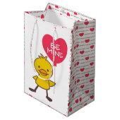 Sac Cadeau Moyen Heureuse Sainte-Valentin Duckling BE MINE (Devant Angle)