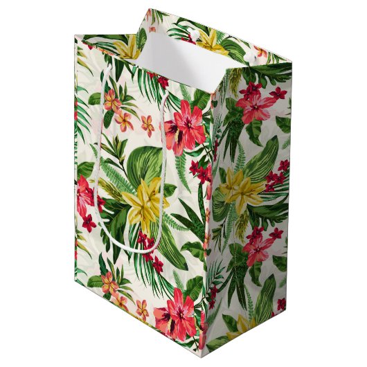 Sac Cadeau Moyen Hibiscus fleur (Devant Angle)