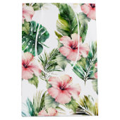 Sac Cadeau Moyen Hibiscus rose tropical (Devant)