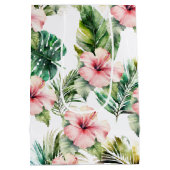 Sac Cadeau Moyen Hibiscus rose tropical (Dos)