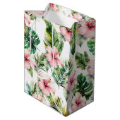 Sac Cadeau Moyen Hibiscus rose tropical (Dos Angle)