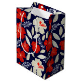 Sac Cadeau Moyen Hibiscus rouge à imprimé hawaïen (Dos Angle)
