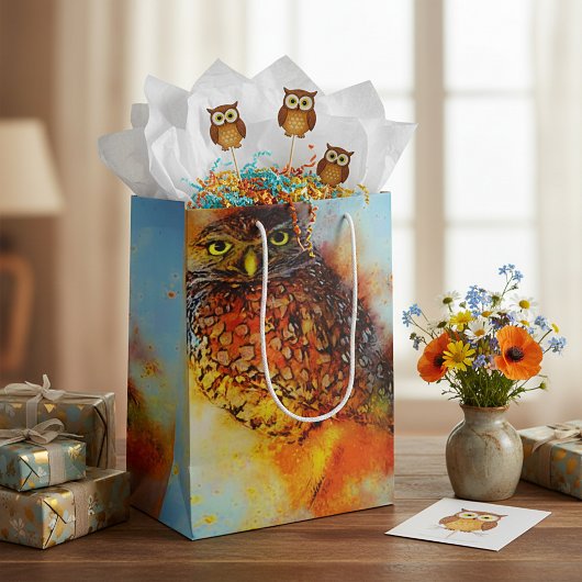 Sac Cadeau Moyen hibou éclaboussé