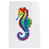Sac Cadeau Moyen Hippocampe polygonal arc-en-ciel (Dos)