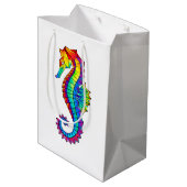 Sac Cadeau Moyen Hippocampe polygonal arc-en-ciel (Dos Angle)