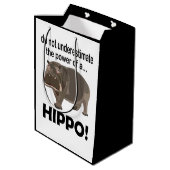Sac Cadeau Moyen Hippopotamus Animal drôle Hippo (Dos Angle)