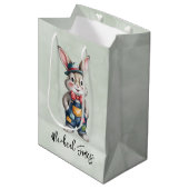 Sac Cadeau Moyen Hipster Bunny Boy Baby Shower (Devant Angle)
