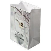 Sac Cadeau Moyen hiver Frosty Tree Chickadee Bird Noël (Dos Angle)