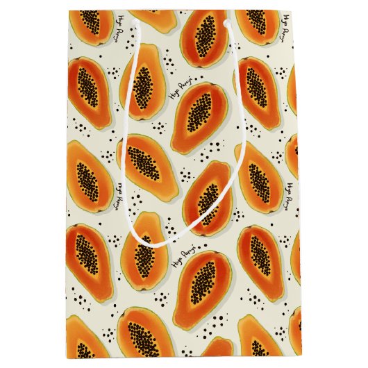 Sac Cadeau Moyen Hiya Papaya Motif (Devant)