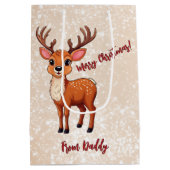 Sac Cadeau Moyen Ho-Ho-Ho ! C'est un renne (Dos)