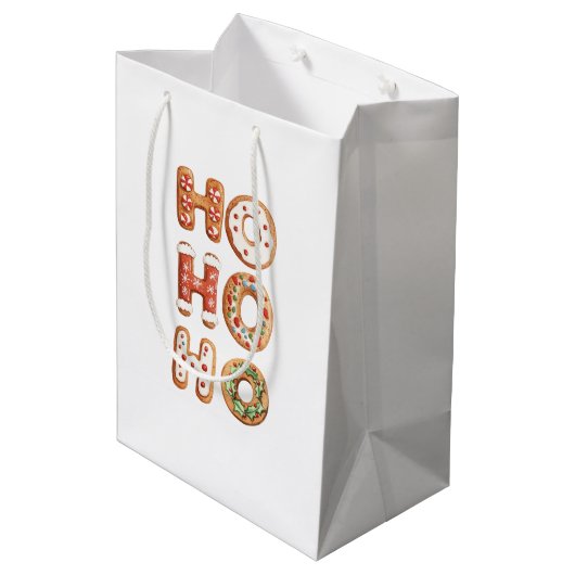 Sac Cadeau Moyen Ho Ho Ho Gingerbread Cookie Christmas (Dos Angle)